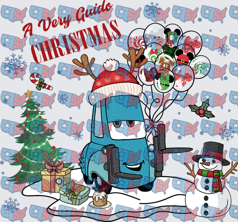 A Very Guido Christmas Forklift Holiday Scene (DTF)