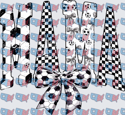 Soccer Mama Checkered Letters with Bow (DTF)