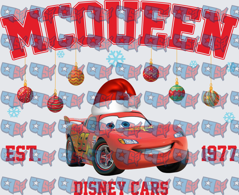 Lightning McQueen Santa Hat Christmas Ornaments (DTF)