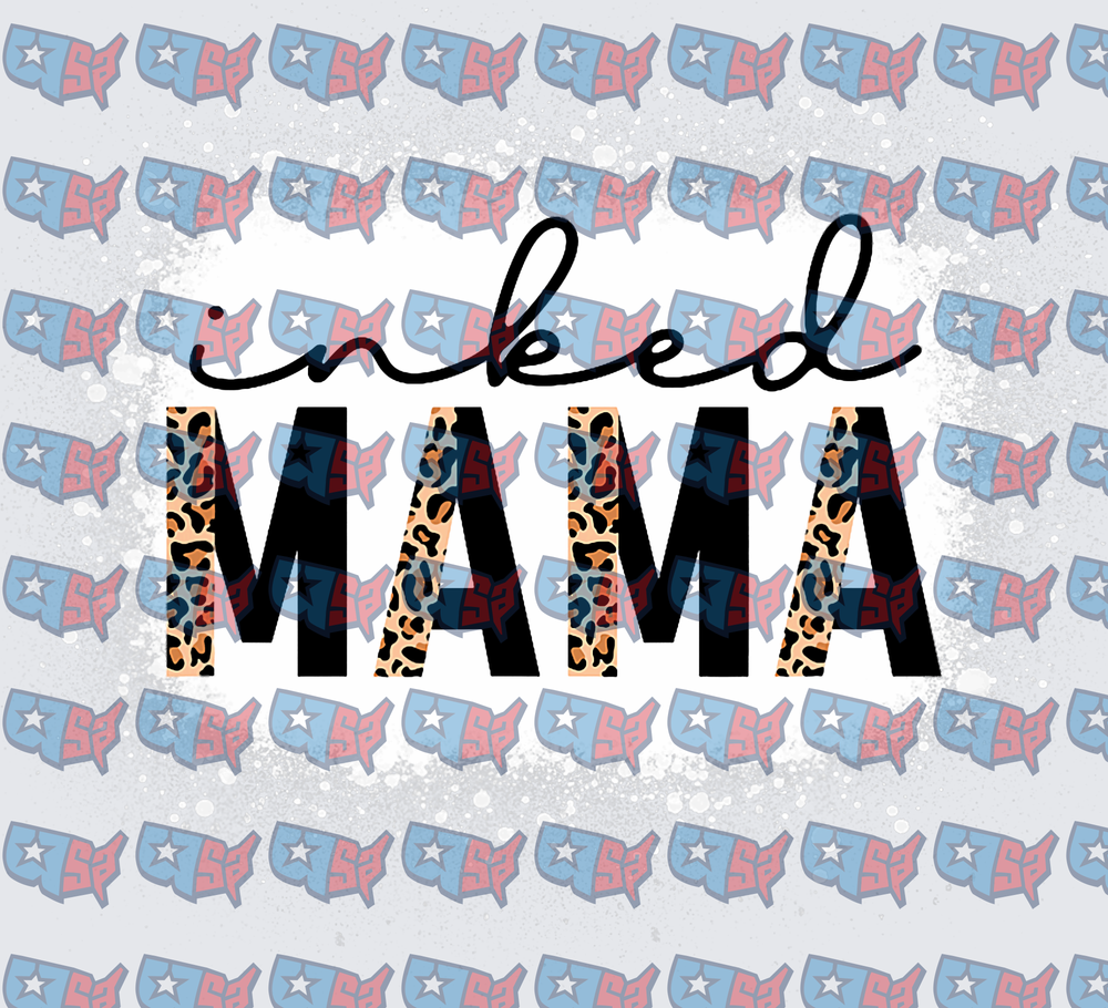 Inked Mama Leopard Print Bleached Design (DTF)