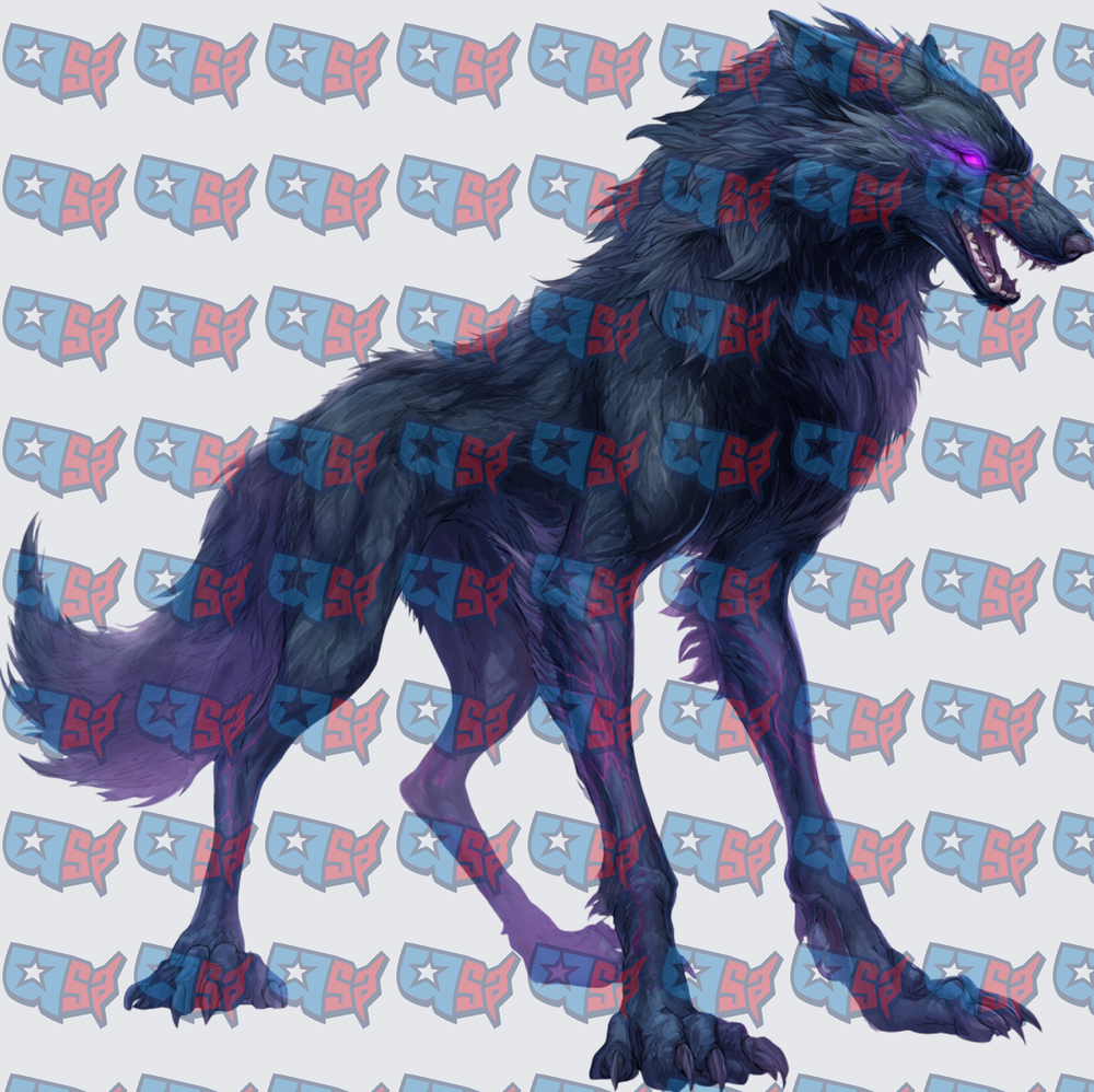 Dark Phantom Wolf With Glowing Purple Eyes (DTF)