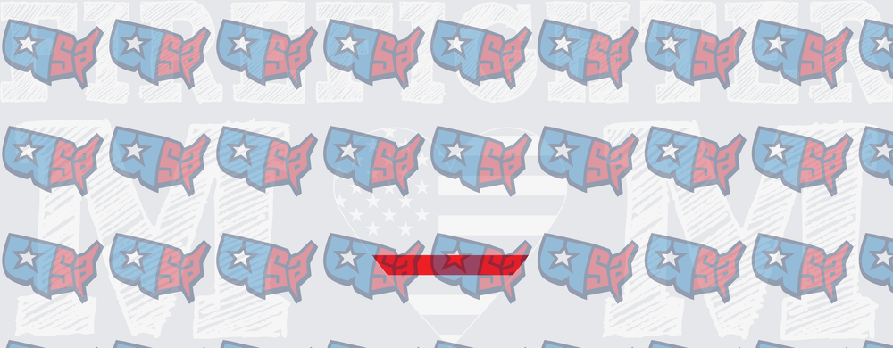 Patriotic USA Map Pattern Red White Blue (DTF)