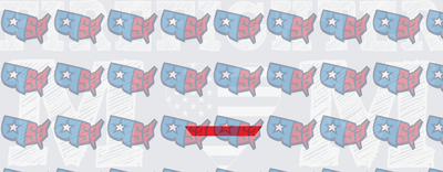 Patriotic USA Map Pattern Red White Blue (DTF)