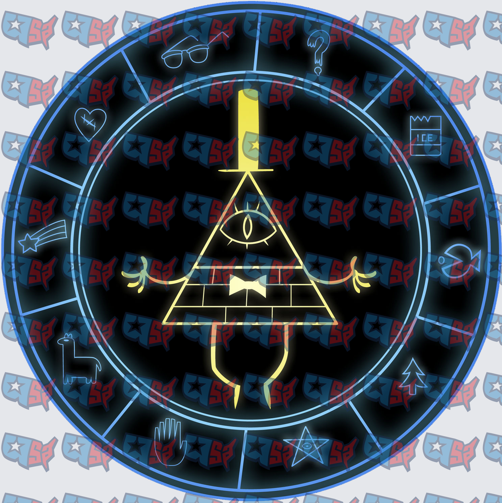 Bill Cipher Gravity Falls Cipher Wheel Neon Glow (DTF)