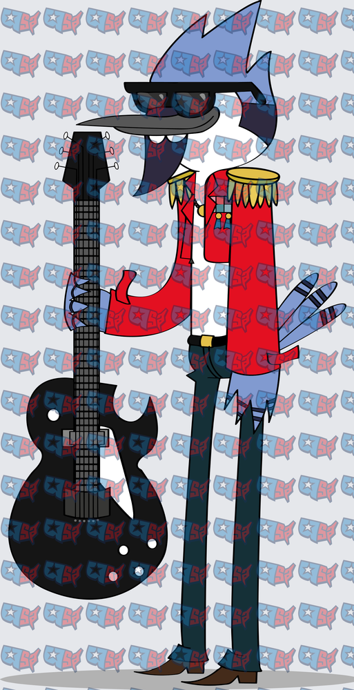 Blue Jay Rockstar With Black Electric Guitar (DTF)
