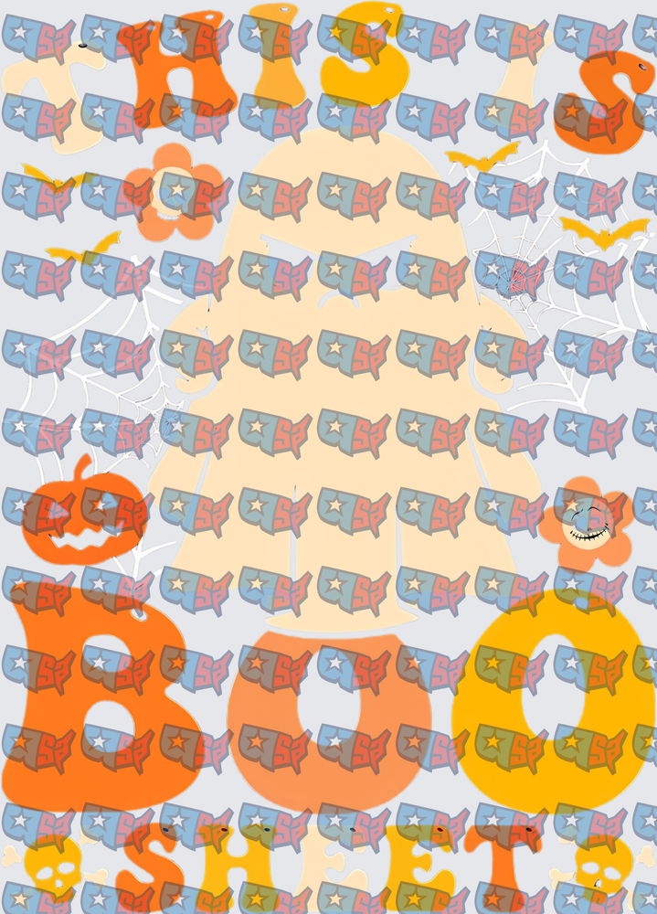 Retro Halloween Ghost Boo Pumpkin Design (DTF)