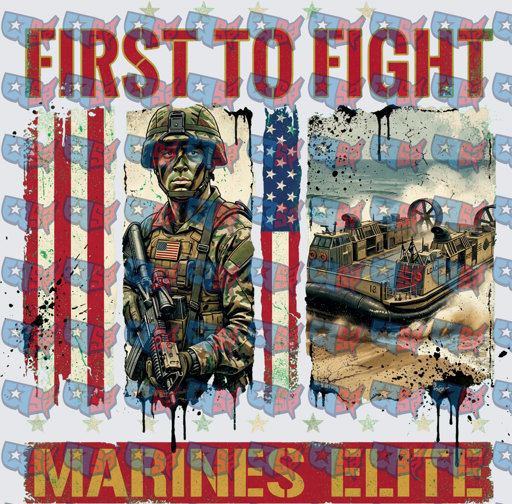 First To Fight Marines Elite Soldier LCAC Design (DTF)