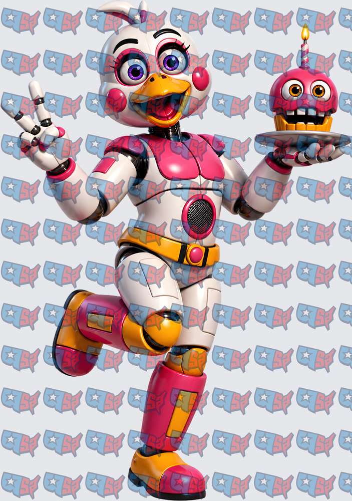 Funtime Chica Animatronic Holding Cupcake Pose (DTF)