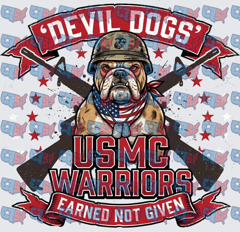 Devil Dogs USMC Warriors Bulldog Earned Not Given (DTF)