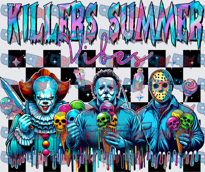 Killers Summer Vibes Horror Icons Skull Ice Cream (DTF)