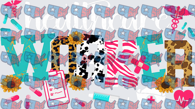 Healthcare Worker Leopard Cow Print Mixed Pattern (DTF)