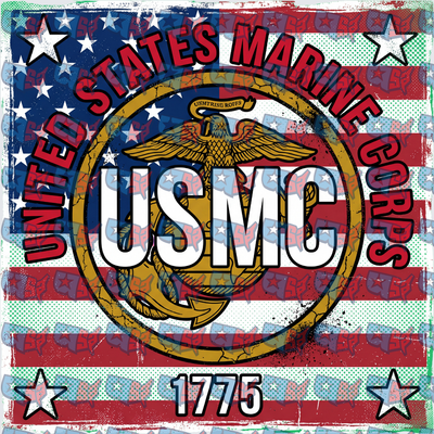 United States Marine Corps USMC 1775 Flag Emblem (DTF)