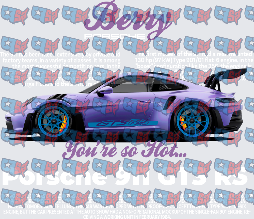 Purple GT3 RS Sports Car You're So Hot (DTF)