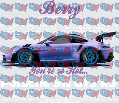 Purple GT3 RS Sports Car You're So Hot (DTF)