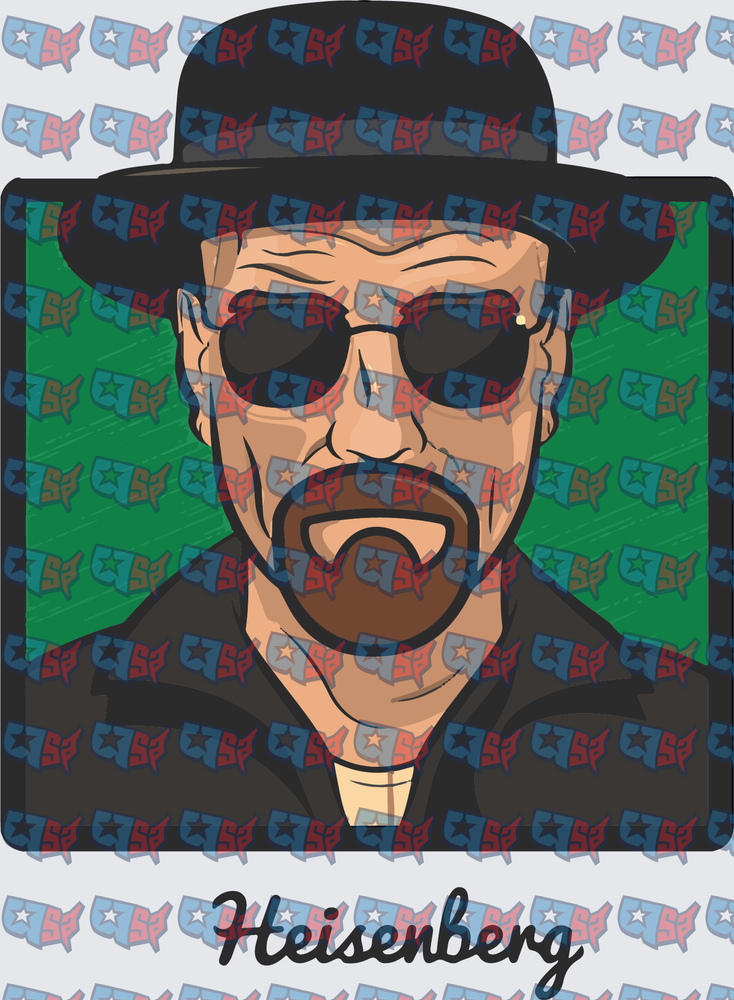 Heisenberg Breaking Bad Walter White Cartoon Portrait (DTF)