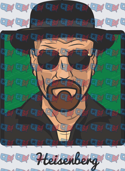 Heisenberg Breaking Bad Walter White Cartoon Portrait (DTF)