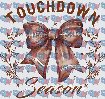 Touchdown Season Football Bow Floral Wreath (DTF)