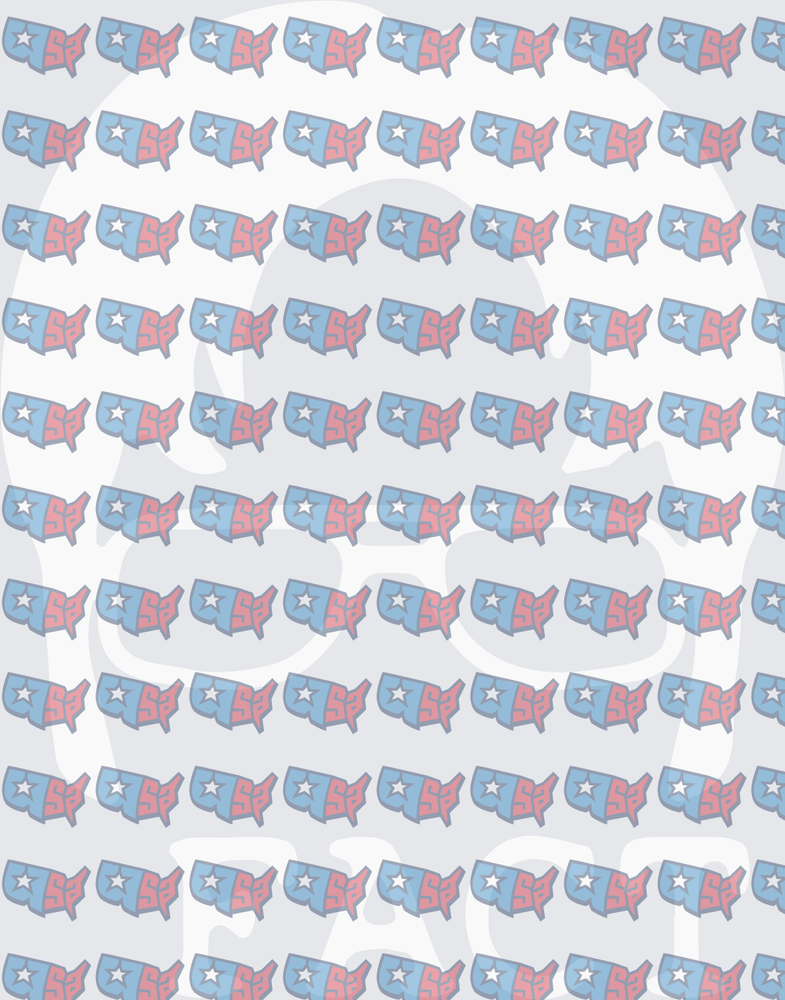 Patriotic USA Map Pattern with Stars Red White Blue (DTF)