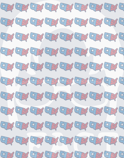 Patriotic USA Map Pattern with Stars Red White Blue (DTF)