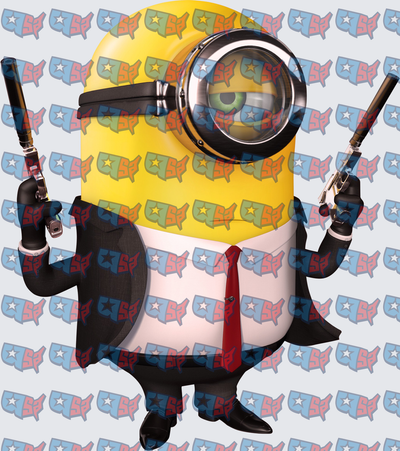 One-Eyed Yellow Minion Agent Dual Wielding Guns (DTF)