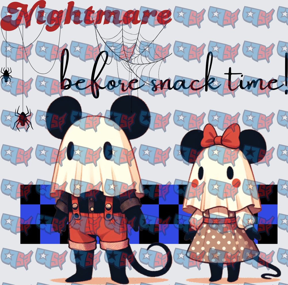 Nightmare Before Snack Time Ghost Mouse Couple Halloween (DTF)