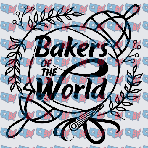 Bakers of the World Rolling Pin Whisk Design (DTF)