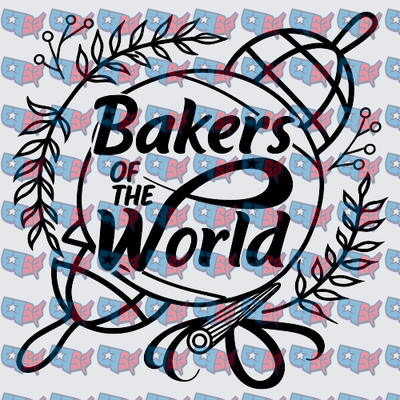 Bakers of the World Rolling Pin Whisk Design (DTF)