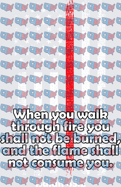 When You Walk Through Fire Bible Verse Red Line (DTF)