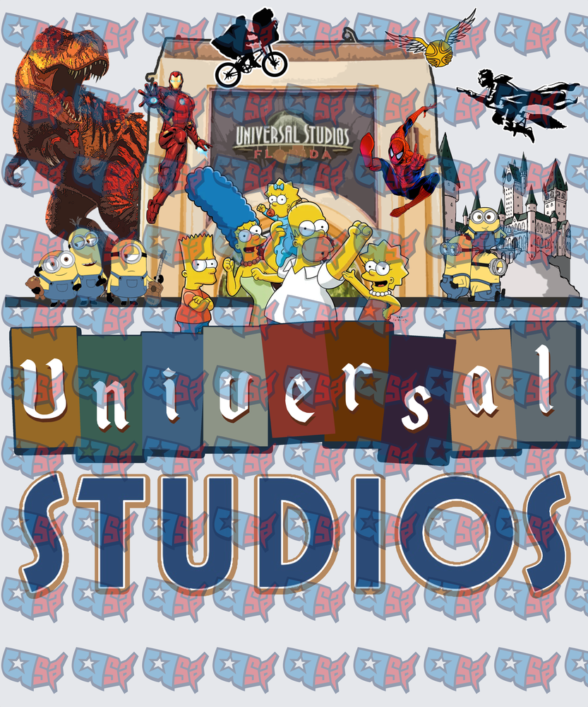 Universal Studios Florida Characters Theme Park Collage (DTF)