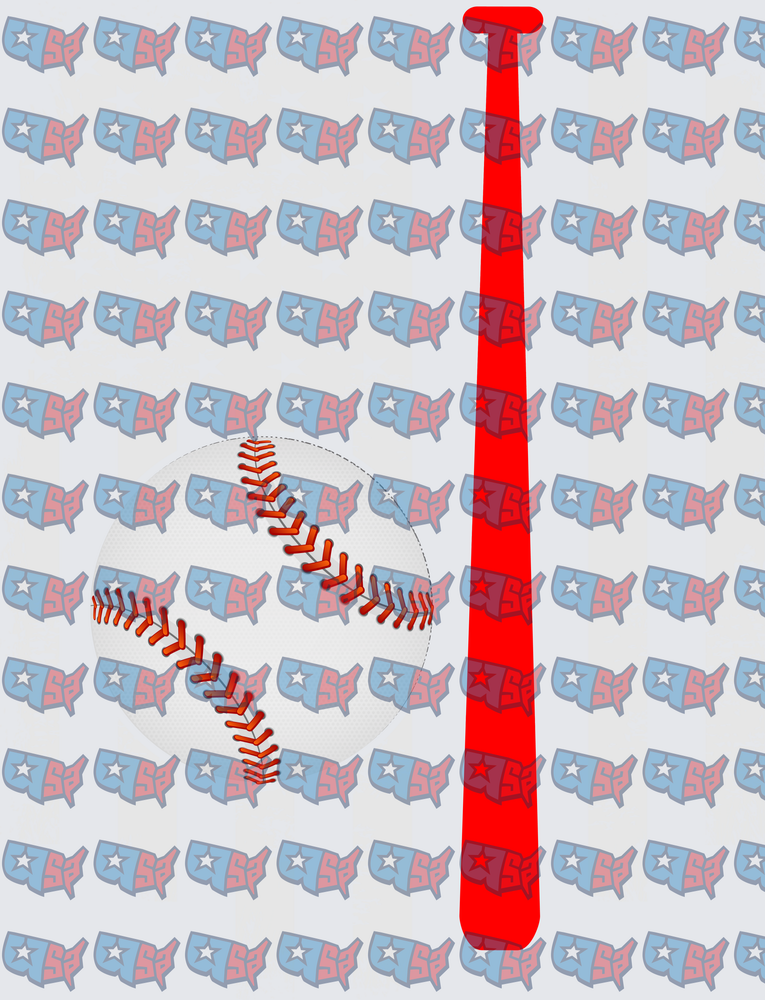 Red Baseball Bat and Ball (DTF)