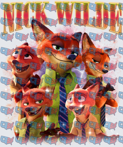 Nick Wilde Zootopia Fox Multi-Pose Collage (DTF)