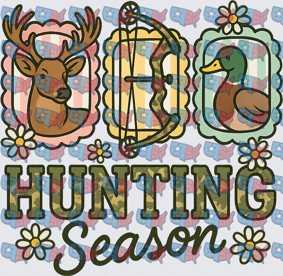 Hunting Season Deer Bow Duck Camo Floral (DTF)