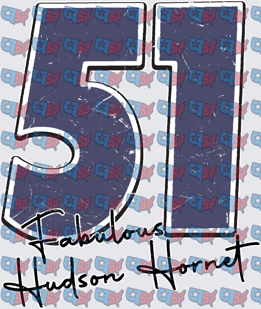 Fabulous Hudson Hornet Number 51 Distressed Design (DTF)