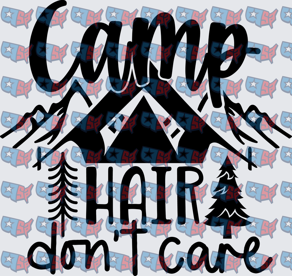 Camp Hair Don't Care Mountain Tent Trees (DTF)