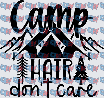 Camp Hair Don't Care Mountain Tent Trees (DTF)