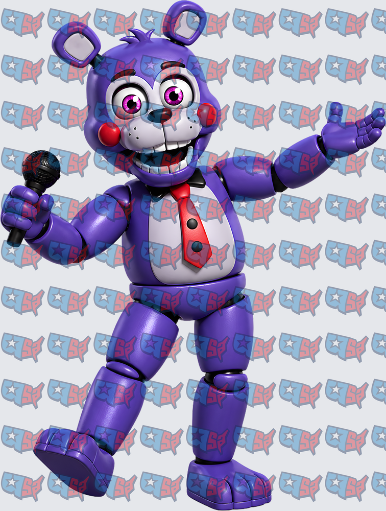 Purple Animatronic Bear Holding Microphone (DTF)