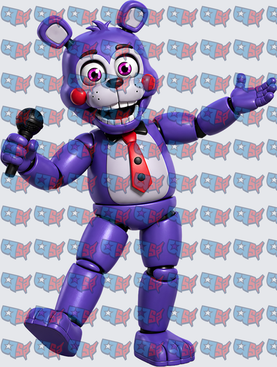 Purple Animatronic Bear Holding Microphone (DTF)