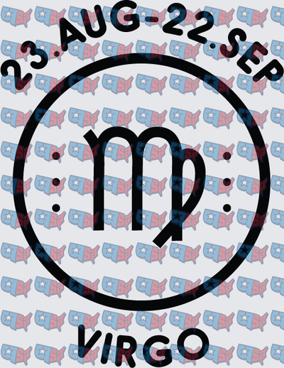 Virgo Zodiac Symbol Circle August September Dates (DTF)