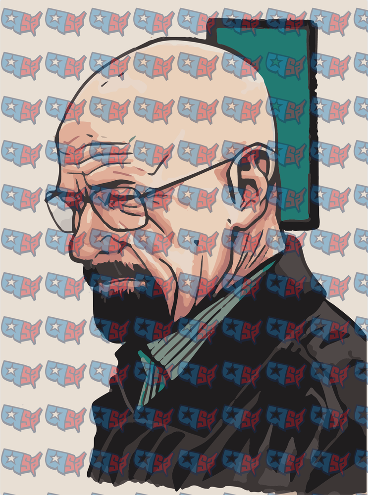 Bald Man With Glasses Side Profile Pop Art (DTF)