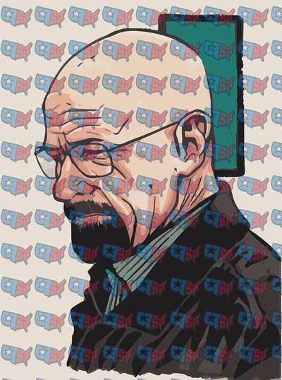 Bald Man With Glasses Side Profile Pop Art (DTF)