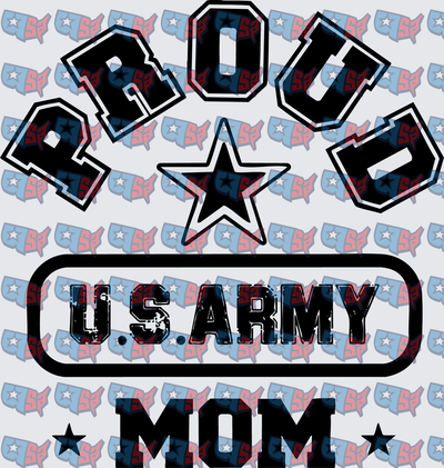 Proud U.S. Army Mom Star Varsity Design (DTF)