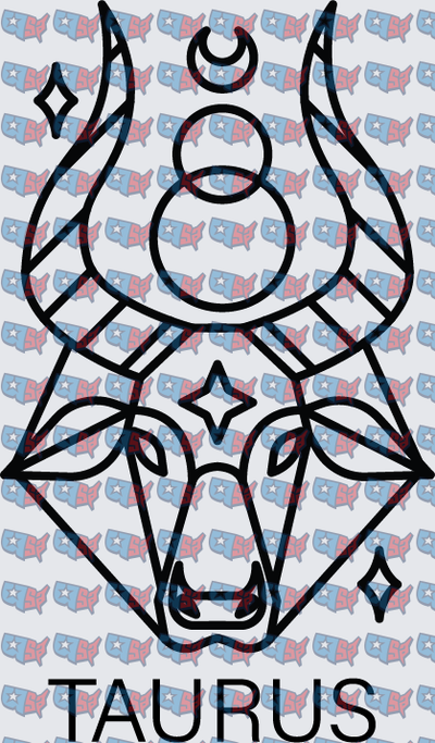 Taurus Zodiac Bull Geometric Celestial Sign (DTF)