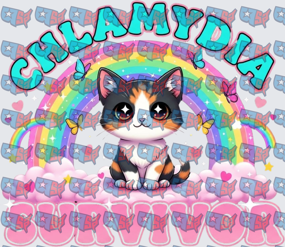 Chlamydia Survivor Cute Calico Cat Rainbow (DTF)