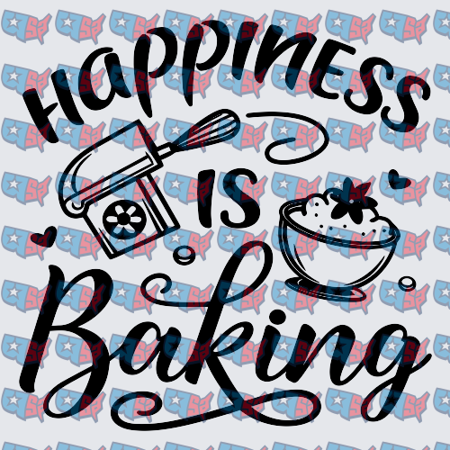 Happiness Is Baking Mixer Bowl Script Design (DTF)
