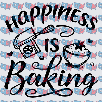 Happiness Is Baking Mixer Bowl Script Design (DTF)