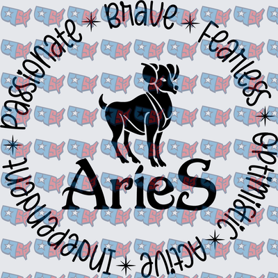 Aries Ram Zodiac Traits Circle Design (DTF)