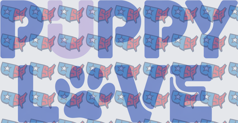 Puppy Love Patriotic USA Map Pattern Text (DTF)