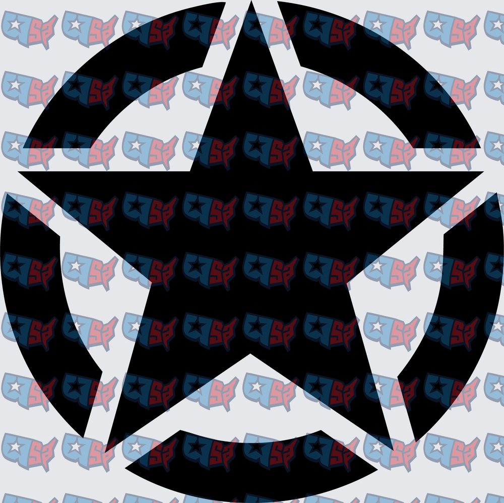 Black Military Star Circle Symbol (DTF)