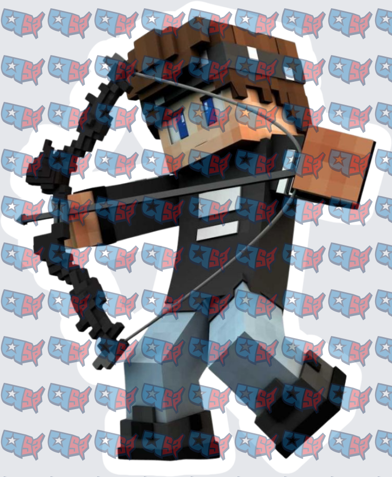 Minecraft Style Archer Character With Bow (DTF)