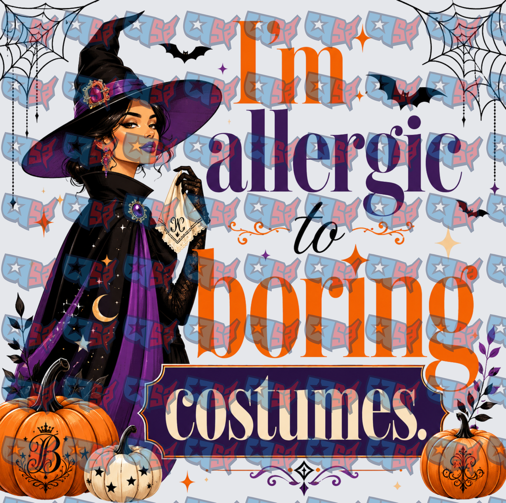 Witch Allergic To Boring Costumes Halloween (DTF)